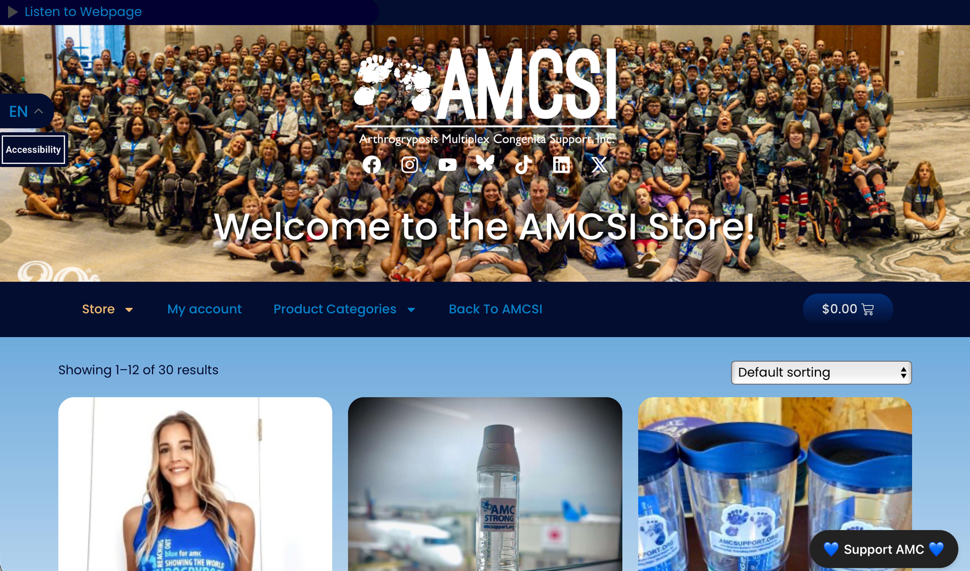 Arthrogryposis Multiplex Cogenita Support, Inc. Store, all proceeds directly help support the AMC Community.