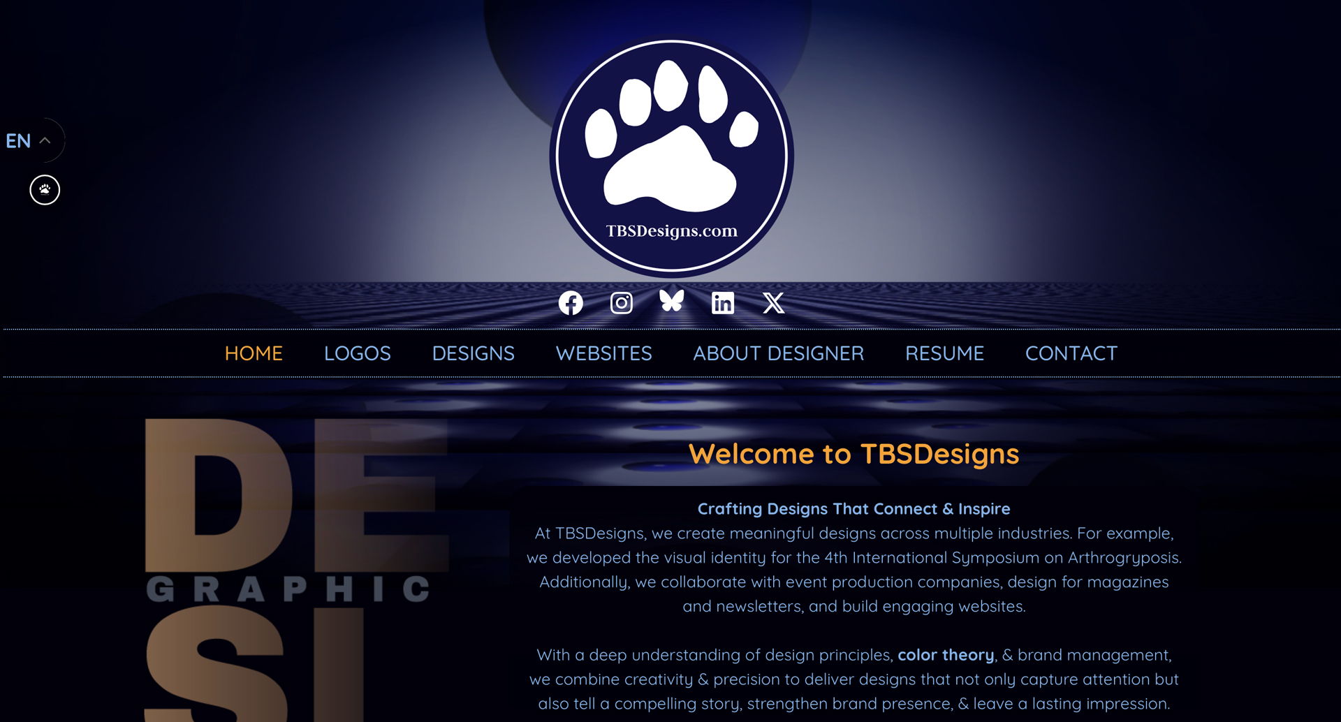 TBSDesigns website build - Crafting Designs That Connect & Inspire At TBSDesigns, we create meaningful designs across multiple industries. For example, we developed the visual identity for the 4th International Symposium on Arthrogryposis. Additionally, we collaborate with event production companies, design for magazines and newsletters, and build engaging websites. With a deep understanding of design principles, color theory, & brand management, we combine creativity & precision to deliver designs that not only capture attention but also tell a compelling story, strengthen brand presence, & leave a lasting impression.Crafting Designs That Connect & Inspire At TBSDesigns, we create meaningful designs across multiple industries. For example, we developed the visual identity for the 4th International Symposium on Arthrogryposis. Additionally, we collaborate with event production companies, design for magazines and newsletters, and build engaging websites. With a deep understanding of design principles, color theory, & brand management, we combine creativity & precision to deliver designs that not only capture attention but also tell a compelling story, strengthen brand presence, & leave a lasting impression.